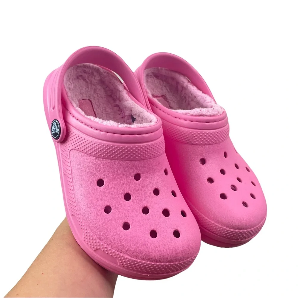 Crocs Kids Classic Lined Clog in Pink Size: C 12 (Kids)